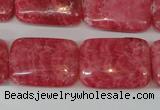 CRC34 15.5 inches 18*25mm rectangle dyed rhodochrosite gemstone beads