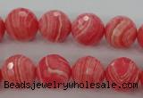 CRC404 15.5 inches 12mm faceted round synthetic rhodochrosite beads