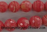 CRC405 15.5 inches 14mm faceted round synthetic rhodochrosite beads