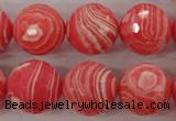 CRC406 15.5 inches 16mm faceted round synthetic rhodochrosite beads