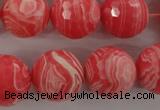 CRC407 15.5 inches 18mm faceted round synthetic rhodochrosite beads