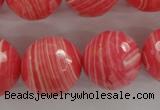 CRC408 15.5 inches 20mm faceted round synthetic rhodochrosite beads