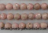 CRC452 15.5 inches 8mm faceted round Argentina rhodochrosite beads