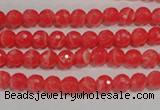 CRC511 15.5 inches 6mm faceted round synthetic rhodochrosite beads