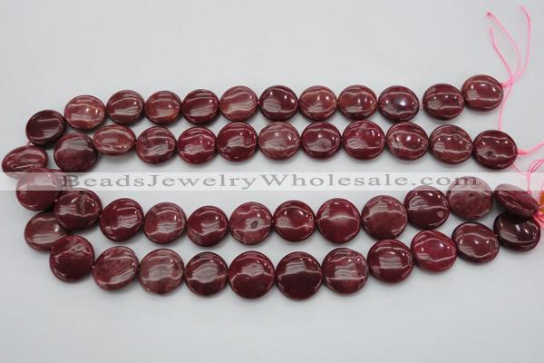 CRC816 15.5 inches 16mm flat round Brazilian rhodochrosite beads