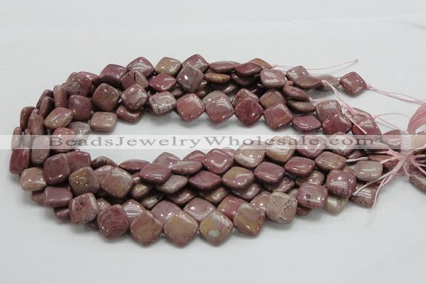 CRC85 15.5 inches 13*13mm diamond rhodochrosite gemstone beads