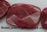 CRC853 15.5 inches 30*40mm faceted rectangle Brazilian rhodochrosite beads