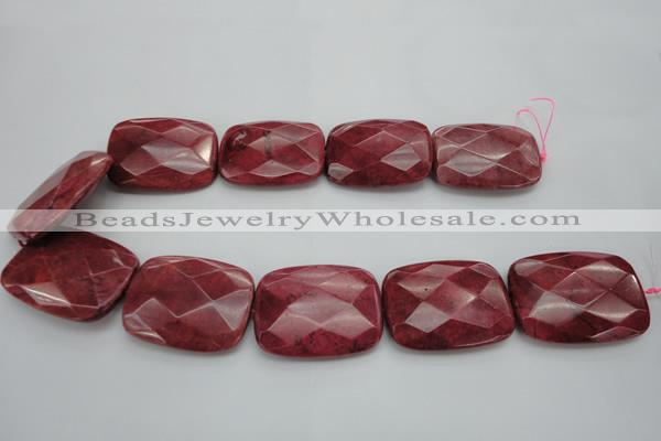 CRC853 15.5 inches 30*40mm faceted rectangle Brazilian rhodochrosite beads