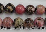 CRD04 15.5 inches 12mm round natural rhodonite gemstone beads