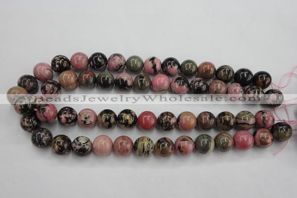 CRD05 15.5 inches 14mm round natural rhodonite gemstone beads