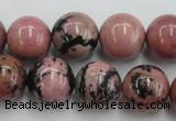 CRD06 15.5 inches 16mm round natural rhodonite gemstone beads