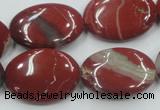 CRE12 16 inches 18*25mm oval natural red jasper beads wholesale