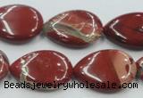 CRE16 16 inches 18*25mm flat teardrop natural red jasper beads wholesale