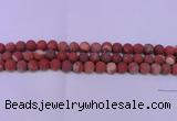 CRE160 15.5 inches 4mm round matte red jasper beads