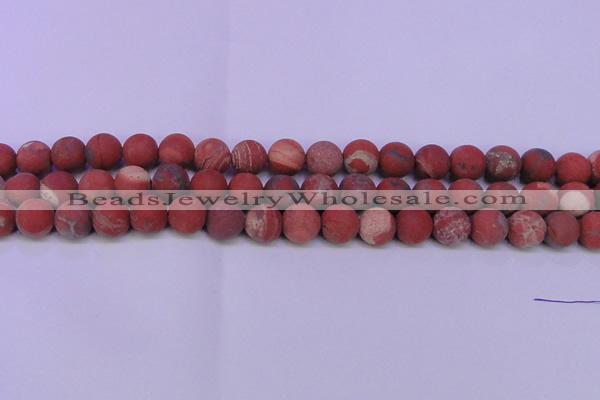 CRE161 15.5 inches 6mm round matte red jasper beads