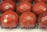 CRE361 15 inches 8mm faceted round red jasper beads wholesale