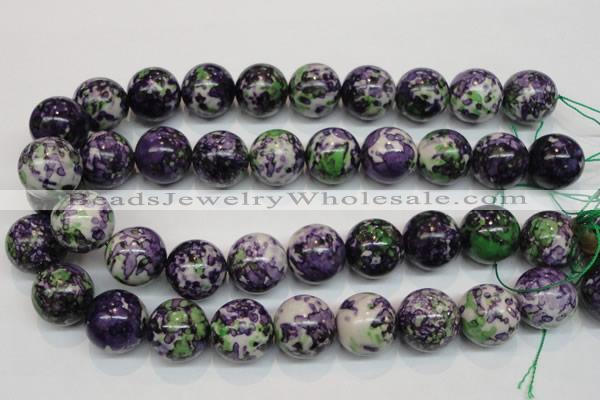 CRF09 15.5 inches 20mm round dyed rain flower stone beads wholesale