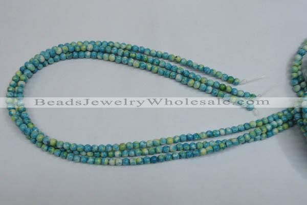 CRF100 15.5 inches 4mm round dyed rain flower stone beads wholesale