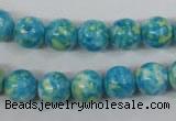 CRF103 15.5 inches 10mm round dyed rain flower stone beads wholesale