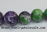 CRF11 15.5 inches multi sizes round dyed rain flower stone beads