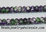 CRF14 15.5 inches 5*8mm rondelle dyed rain flower stone beads wholesale