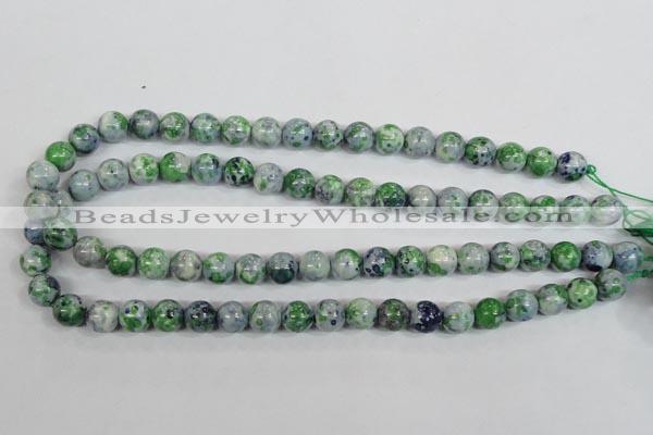 CRF153 15.5 inches 10mm round dyed rain flower stone beads wholesale