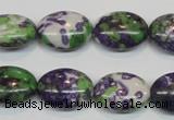 CRF18 15.5 inches 13*18mm oval dyed rain flower stone beads wholesale