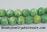 CRF183 15.5 inches 10mm round dyed rain flower stone beads wholesale