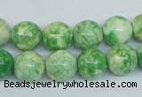 CRF184 15.5 inches 12mm round dyed rain flower stone beads wholesale