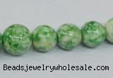 CRF192 15.5 inches 10mm - 20mm round dyed rain flower stone beads