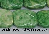 CRF225 15.5 inches 20*26mm rectangle dyed rain flower stone beads