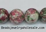 CRF28 15.5 inches 18mm round dyed rain flower stone beads wholesale