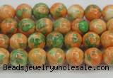 CRF308 15.5 inches 6mm round dyed rain flower stone beads wholesale