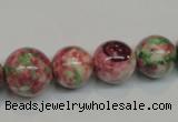 CRF31 15.5 inches multi sizes round dyed rain flower stone beads