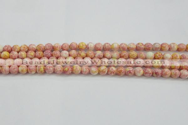 CRF315 15.5 inches 6mm round dyed rain flower stone beads wholesale