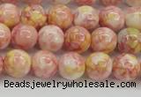 CRF316 15.5 inches 8mm round dyed rain flower stone beads wholesale