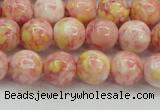 CRF317 15.5 inches 10mm round dyed rain flower stone beads wholesale