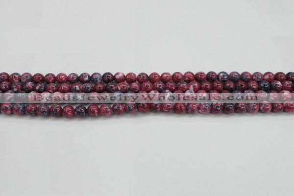 CRF342 15.5 inches 4mm round dyed rain flower stone beads wholesale