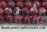 CRF344 15.5 inches 8mm round dyed rain flower stone beads wholesale