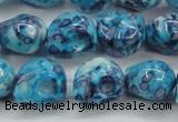 CRF370 15.5 inches 11*12mm skull dyed rain flower stone beads