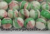 CRF384 15.5 inches 12mm round dyed rain flower stone beads wholesale