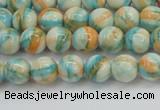 CRF392 15.5 inches 4mm round dyed rain flower stone beads wholesale