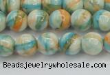 CRF394 15.5 inches 8mm round dyed rain flower stone beads wholesale