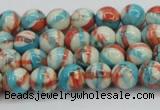 CRF398 15.5 inches 4mm round dyed rain flower stone beads wholesale