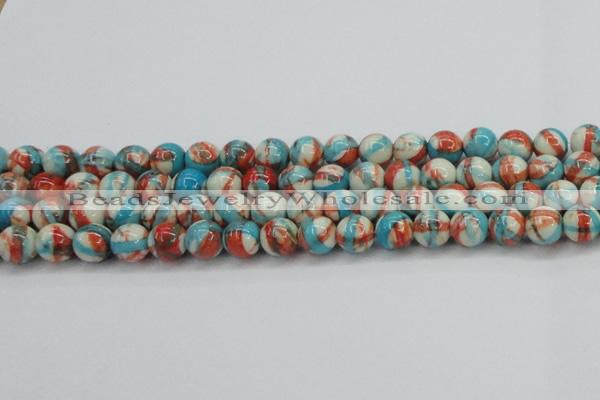 CRF402 15.5 inches 12mm round dyed rain flower stone beads wholesale