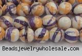 CRF411 15.5 inches 6mm round dyed rain flower stone beads wholesale