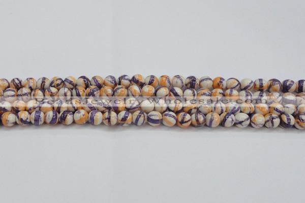 CRF411 15.5 inches 6mm round dyed rain flower stone beads wholesale