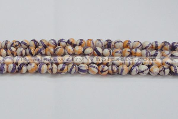 CRF413 15.5 inches 10mm round dyed rain flower stone beads wholesale