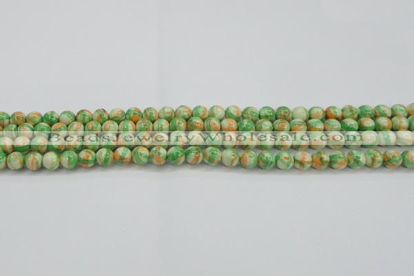 CRF416 15.5 inches 4mm round dyed rain flower stone beads wholesale