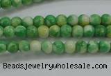 CRF454 15.5 inches 3mm round dyed rain flower stone beads wholesale